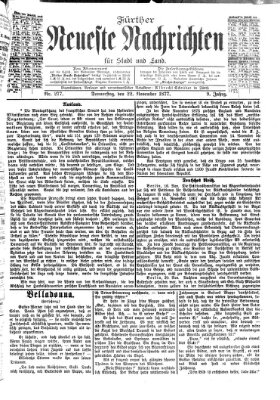 Fürther neueste Nachrichten für Stadt und Land (Fürther Abendzeitung) Donnerstag 22. November 1877