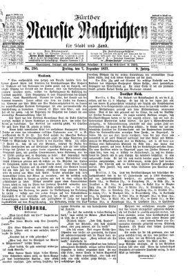 Fürther neueste Nachrichten für Stadt und Land (Fürther Abendzeitung) Freitag 7. Dezember 1877