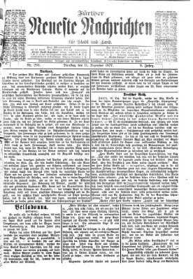 Fürther neueste Nachrichten für Stadt und Land (Fürther Abendzeitung) Dienstag 11. Dezember 1877