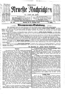 Fürther neueste Nachrichten für Stadt und Land (Fürther Abendzeitung) Samstag 29. Dezember 1877