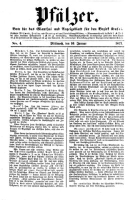 Pfälzer Mittwoch 10. Januar 1877