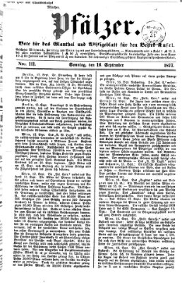 Pfälzer Sonntag 16. September 1877