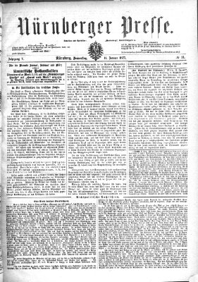 Nürnberger Presse Donnerstag 11. Januar 1877