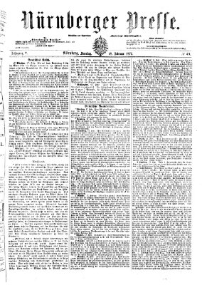 Nürnberger Presse Sonntag 18. Februar 1877