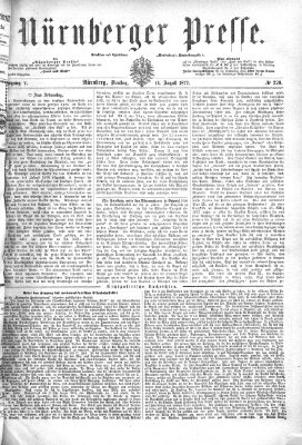 Nürnberger Presse Dienstag 14. August 1877