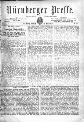 Nürnberger Presse Mittwoch 22. August 1877