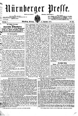 Nürnberger Presse Mittwoch 12. September 1877