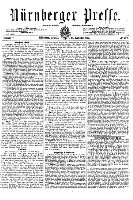 Nürnberger Presse Sonntag 16. September 1877
