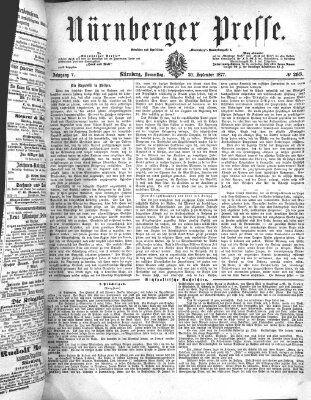 Nürnberger Presse Donnerstag 20. September 1877