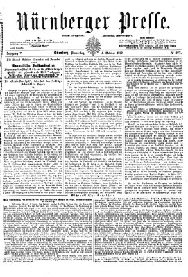 Nürnberger Presse Donnerstag 4. Oktober 1877