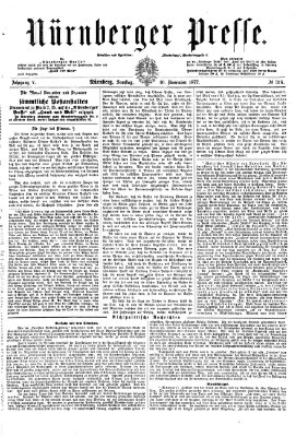 Nürnberger Presse Samstag 10. November 1877