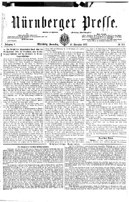 Nürnberger Presse Donnerstag 15. November 1877