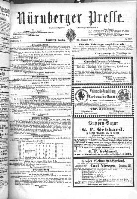 Nürnberger Presse Sonntag 23. Dezember 1877