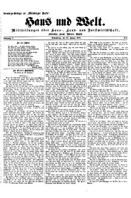 Haus und Welt (Nürnberger Presse) Sonntag 28. Januar 1877