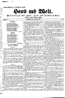 Haus und Welt (Nürnberger Presse) Sonntag 11. Februar 1877