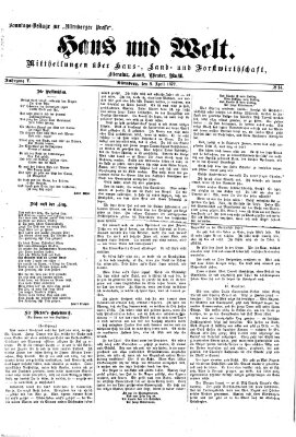 Haus und Welt (Nürnberger Presse) Sonntag 8. April 1877