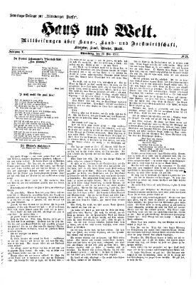 Haus und Welt (Nürnberger Presse) Sonntag 27. Mai 1877