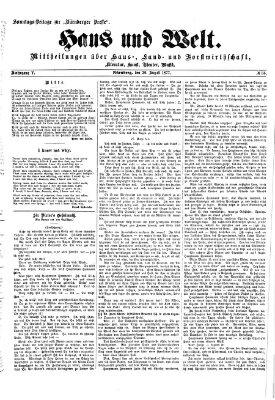 Haus und Welt (Nürnberger Presse) Sonntag 26. August 1877