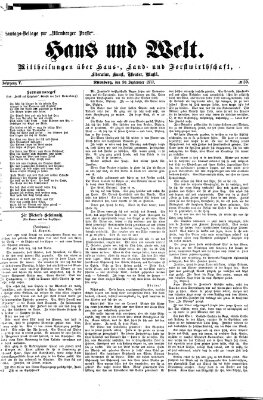 Haus und Welt (Nürnberger Presse) Sonntag 30. September 1877