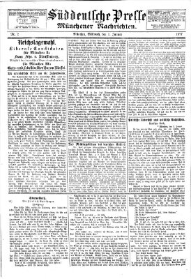 Süddeutsche Presse und Münchener Nachrichten (Süddeutsche Presse) Mittwoch 3. Januar 1877