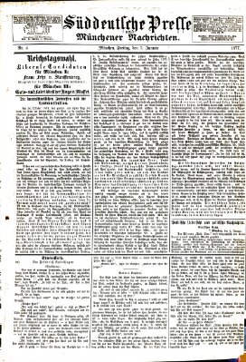 Süddeutsche Presse und Münchener Nachrichten (Süddeutsche Presse) Freitag 5. Januar 1877