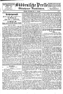 Süddeutsche Presse und Münchener Nachrichten (Süddeutsche Presse) Mittwoch 10. Januar 1877