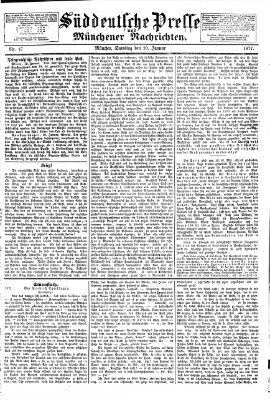 Süddeutsche Presse und Münchener Nachrichten (Süddeutsche Presse) Samstag 20. Januar 1877