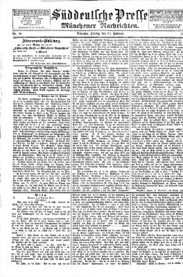 Süddeutsche Presse und Münchener Nachrichten (Süddeutsche Presse) Freitag 23. Februar 1877