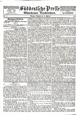 Süddeutsche Presse und Münchener Nachrichten (Süddeutsche Presse) Mittwoch 28. Februar 1877