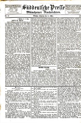 Süddeutsche Presse und Münchener Nachrichten (Süddeutsche Presse) Sonntag 11. März 1877