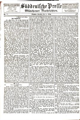 Süddeutsche Presse und Münchener Nachrichten (Süddeutsche Presse) Samstag 24. März 1877