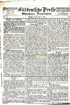 Süddeutsche Presse und Münchener Nachrichten (Süddeutsche Presse) Dienstag 15. Mai 1877