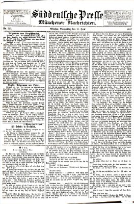 Süddeutsche Presse und Münchener Nachrichten (Süddeutsche Presse) Donnerstag 21. Juni 1877