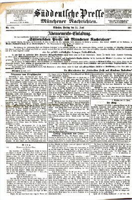 Süddeutsche Presse und Münchener Nachrichten (Süddeutsche Presse) Freitag 22. Juni 1877