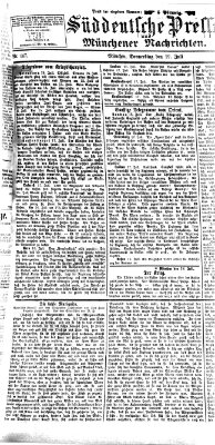 Süddeutsche Presse und Münchener Nachrichten (Süddeutsche Presse) Donnerstag 19. Juli 1877