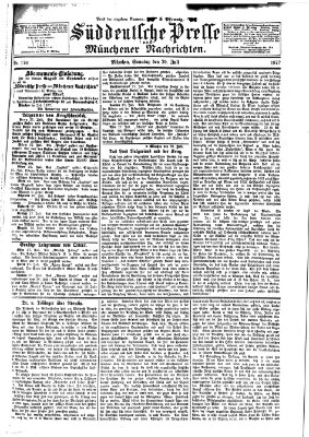 Süddeutsche Presse und Münchener Nachrichten (Süddeutsche Presse) Sonntag 29. Juli 1877