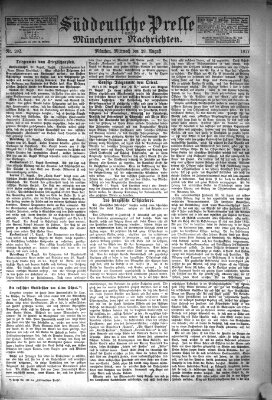 Süddeutsche Presse und Münchener Nachrichten (Süddeutsche Presse) Mittwoch 29. August 1877