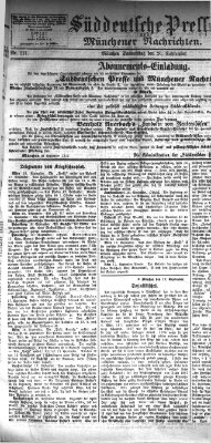 Süddeutsche Presse und Münchener Nachrichten (Süddeutsche Presse) Donnerstag 20. September 1877