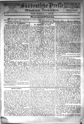 Süddeutsche Presse und Münchener Nachrichten (Süddeutsche Presse) Mittwoch 26. September 1877