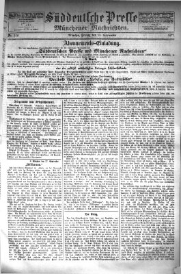 Süddeutsche Presse und Münchener Nachrichten (Süddeutsche Presse) Freitag 28. September 1877