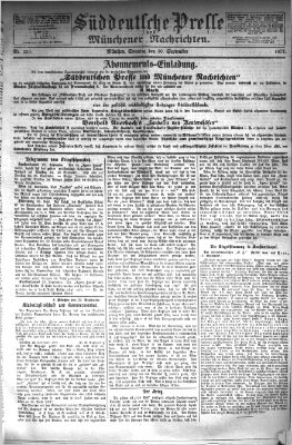 Süddeutsche Presse und Münchener Nachrichten (Süddeutsche Presse) Sonntag 30. September 1877