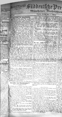 Süddeutsche Presse und Münchener Nachrichten (Süddeutsche Presse) Freitag 19. Oktober 1877