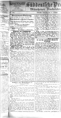 Süddeutsche Presse und Münchener Nachrichten (Süddeutsche Presse) Sonntag 21. Oktober 1877