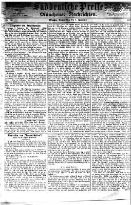 Süddeutsche Presse und Münchener Nachrichten (Süddeutsche Presse) Donnerstag 8. November 1877