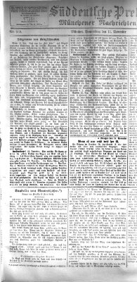 Süddeutsche Presse und Münchener Nachrichten (Süddeutsche Presse) Donnerstag 15. November 1877