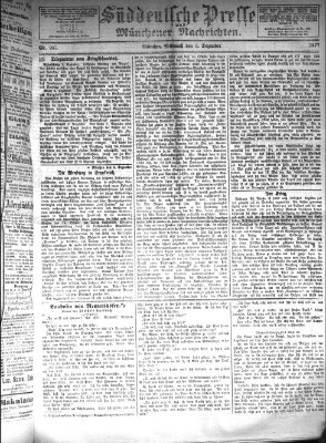 Süddeutsche Presse und Münchener Nachrichten (Süddeutsche Presse) Mittwoch 5. Dezember 1877