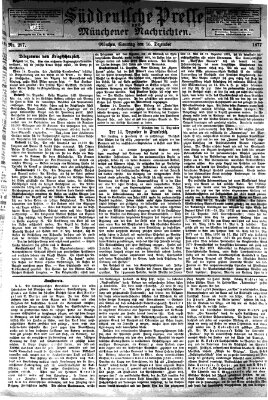 Süddeutsche Presse und Münchener Nachrichten (Süddeutsche Presse) Sonntag 16. Dezember 1877