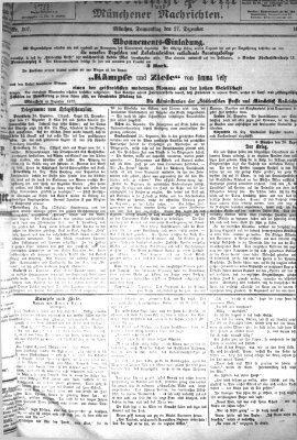 Süddeutsche Presse und Münchener Nachrichten (Süddeutsche Presse) Donnerstag 27. Dezember 1877