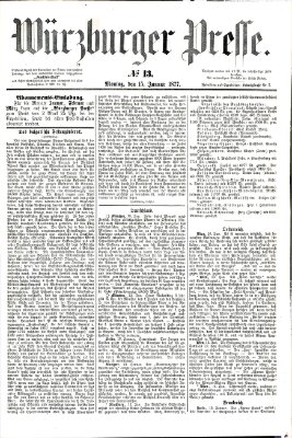 Würzburger Presse Montag 15. Januar 1877