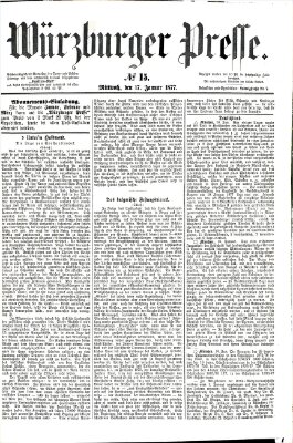 Würzburger Presse Mittwoch 17. Januar 1877